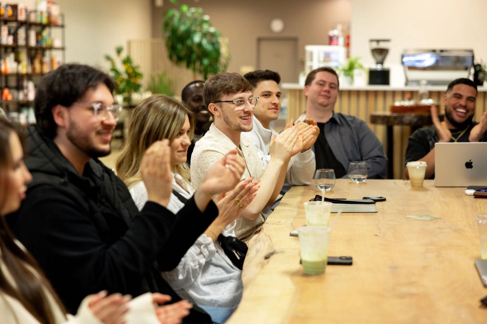 Guests gathering around Sobar’s communal table